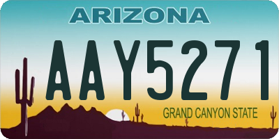 AZ license plate AAY5271