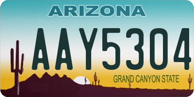AZ license plate AAY5304