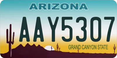 AZ license plate AAY5307