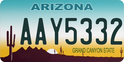 AZ license plate AAY5332