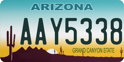 AZ license plate AAY5338