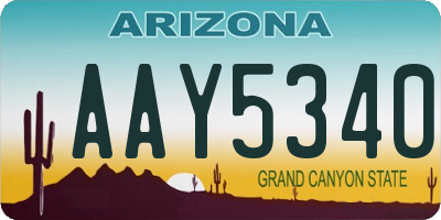 AZ license plate AAY5340