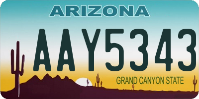 AZ license plate AAY5343