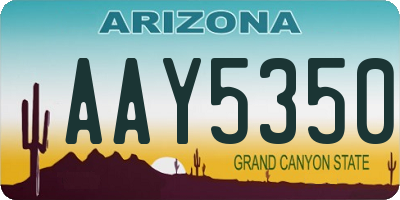 AZ license plate AAY5350