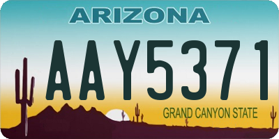 AZ license plate AAY5371
