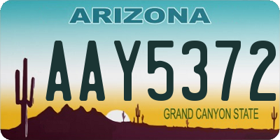 AZ license plate AAY5372