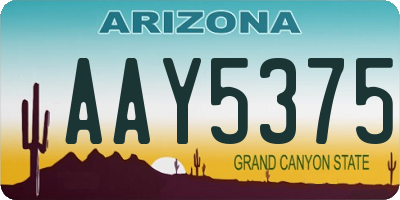 AZ license plate AAY5375