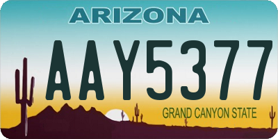 AZ license plate AAY5377