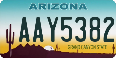 AZ license plate AAY5382