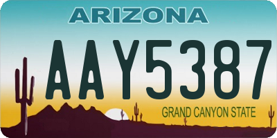 AZ license plate AAY5387