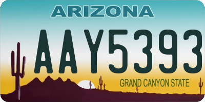 AZ license plate AAY5393