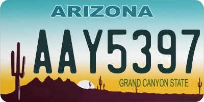 AZ license plate AAY5397