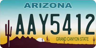 AZ license plate AAY5412