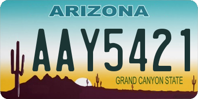 AZ license plate AAY5421