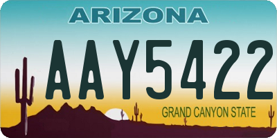 AZ license plate AAY5422