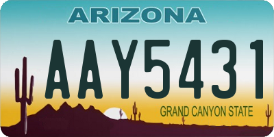 AZ license plate AAY5431