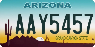 AZ license plate AAY5457
