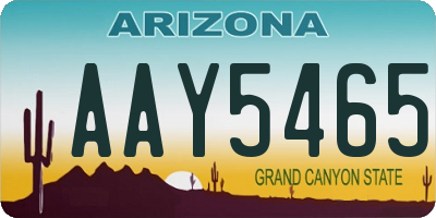 AZ license plate AAY5465