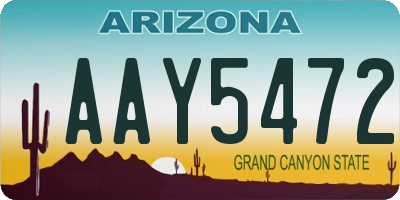 AZ license plate AAY5472