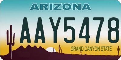 AZ license plate AAY5478