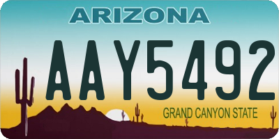 AZ license plate AAY5492