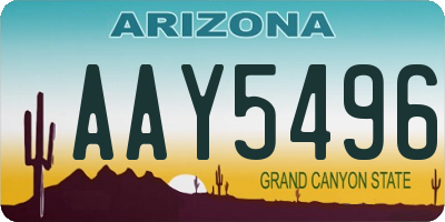 AZ license plate AAY5496