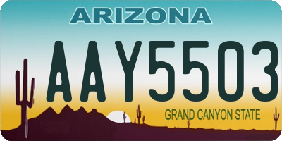 AZ license plate AAY5503