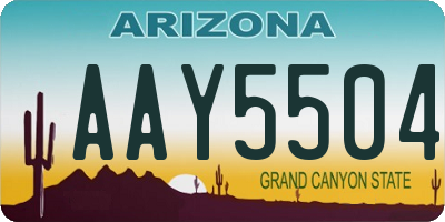 AZ license plate AAY5504
