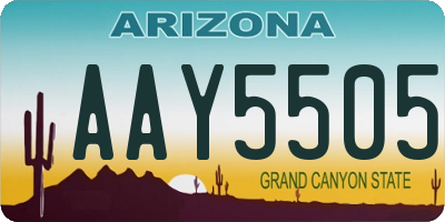 AZ license plate AAY5505