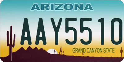 AZ license plate AAY5510
