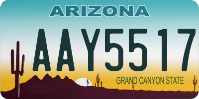 AZ license plate AAY5517
