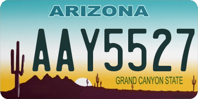 AZ license plate AAY5527