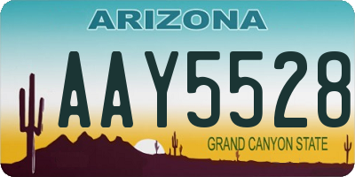 AZ license plate AAY5528