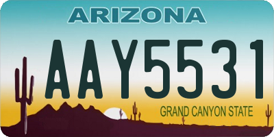 AZ license plate AAY5531
