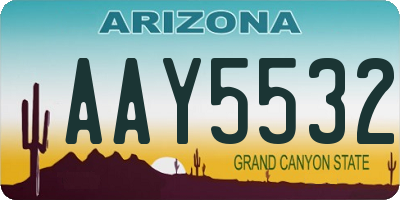 AZ license plate AAY5532