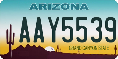 AZ license plate AAY5539