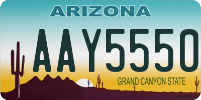 AZ license plate AAY5550