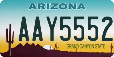 AZ license plate AAY5552