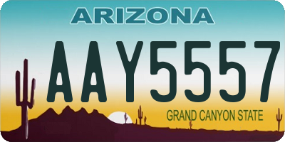 AZ license plate AAY5557