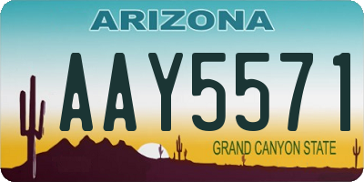 AZ license plate AAY5571