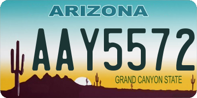 AZ license plate AAY5572