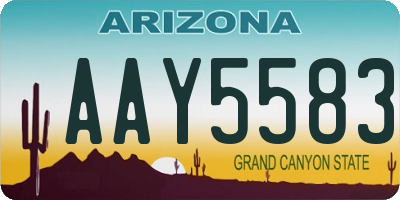 AZ license plate AAY5583