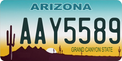 AZ license plate AAY5589