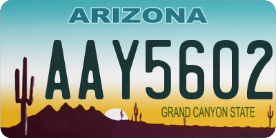 AZ license plate AAY5602