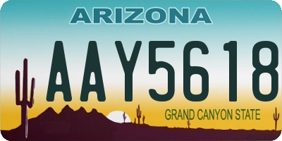 AZ license plate AAY5618