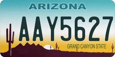 AZ license plate AAY5627