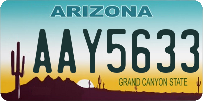 AZ license plate AAY5633