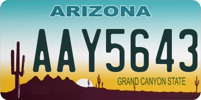 AZ license plate AAY5643