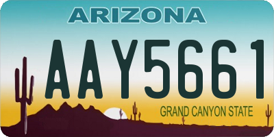 AZ license plate AAY5661