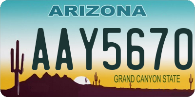 AZ license plate AAY5670